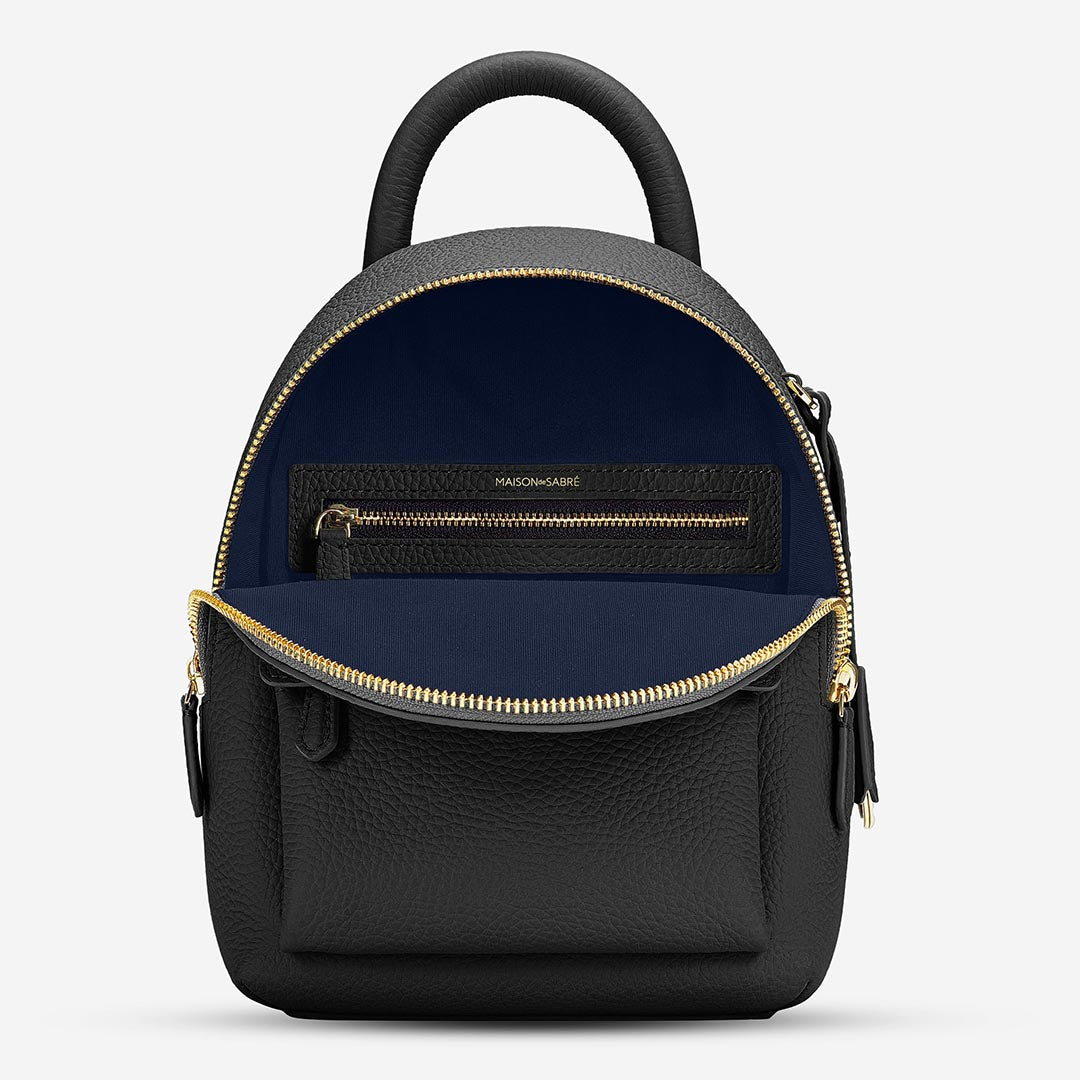 The Mini Backpack - Black Caviar – MAISON de SABRÉ