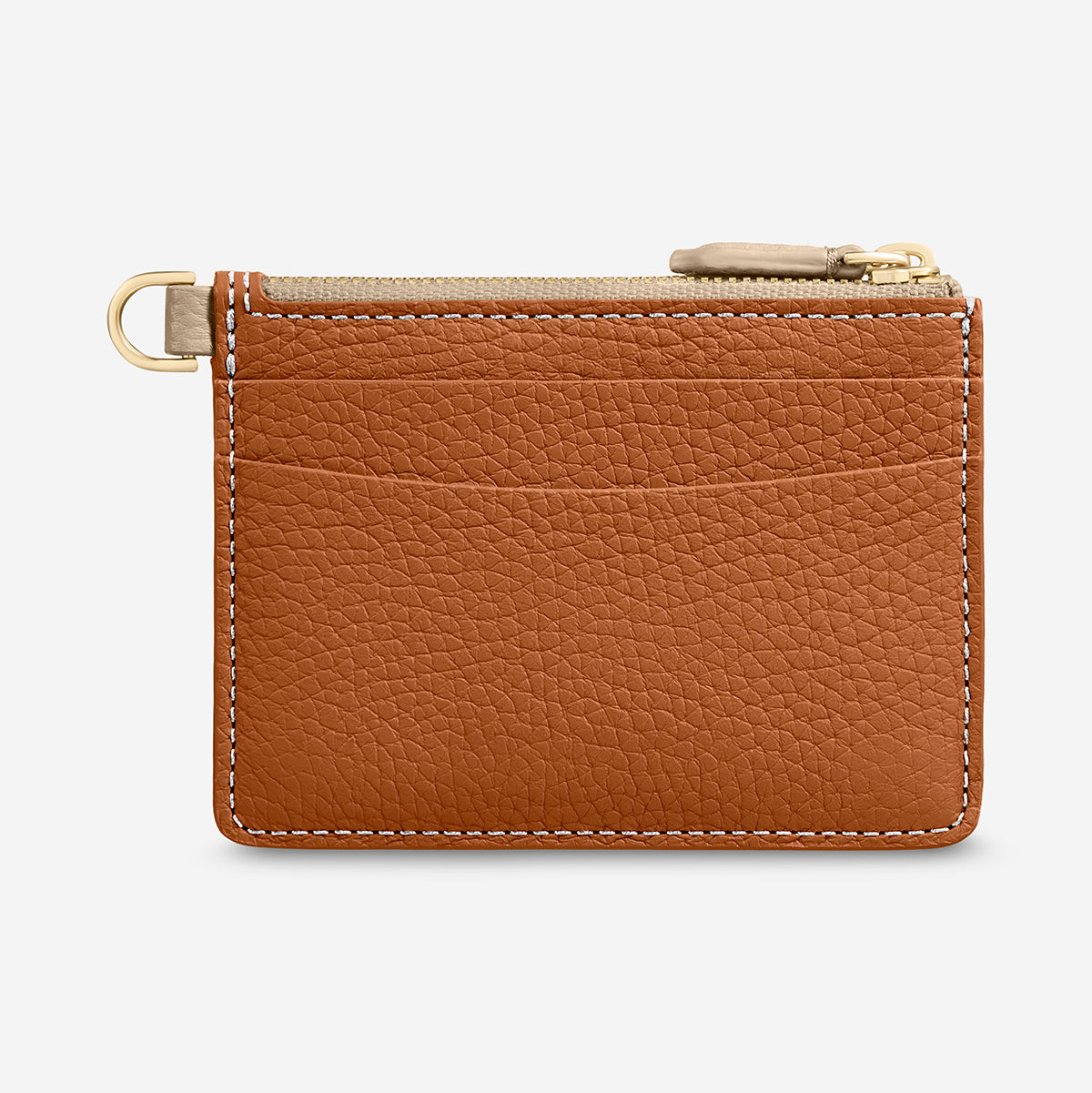 The Zipped Card Pouch - Pecan Nude