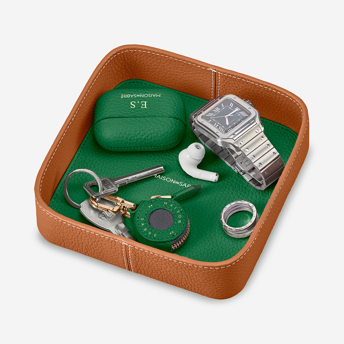 レザートレイ Catchall Tray ピーカンエメラルド | MAISON de SABRÉ
