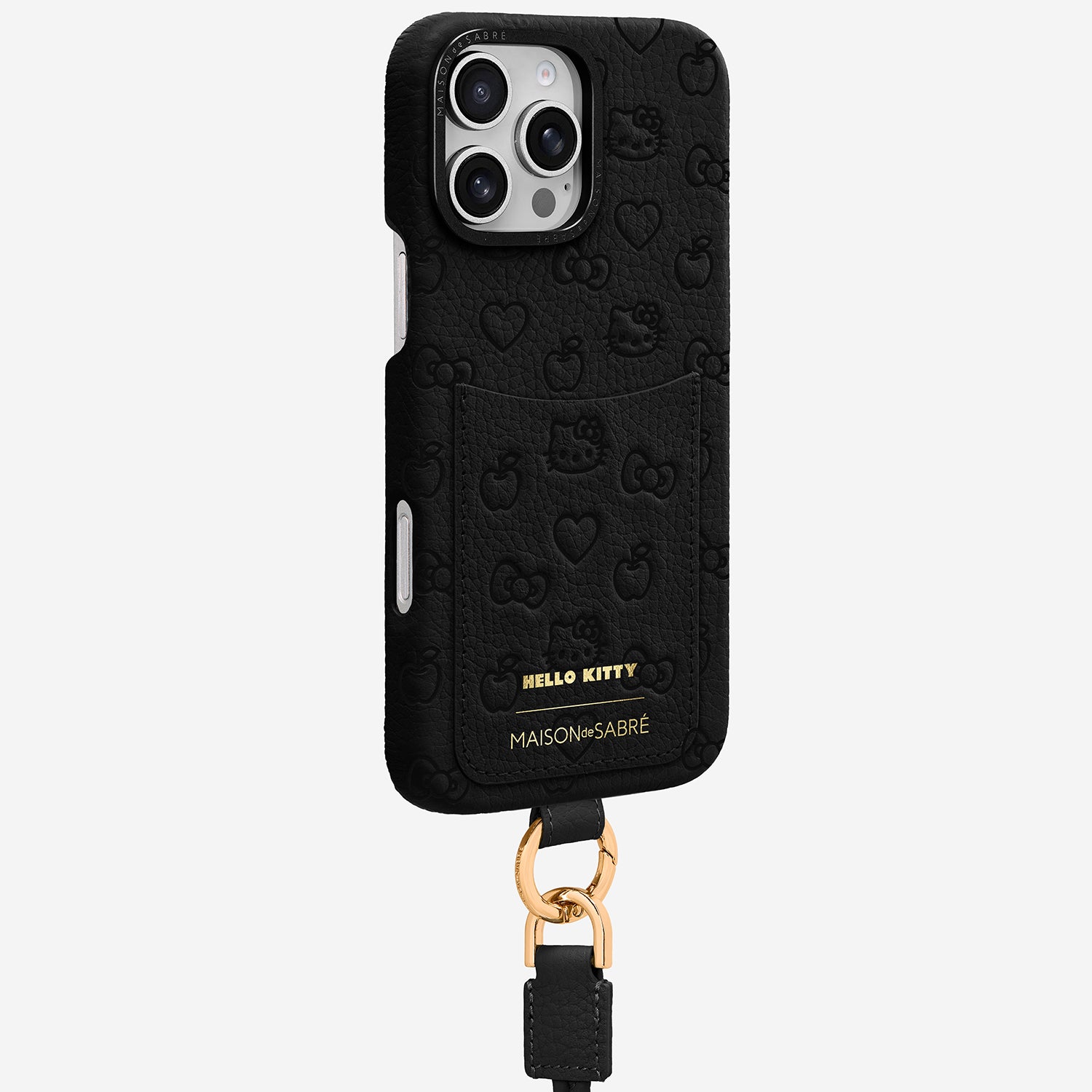 The Sling Phone Case iPhone 16 Pro Max - Black Caviar (Hello Kitty