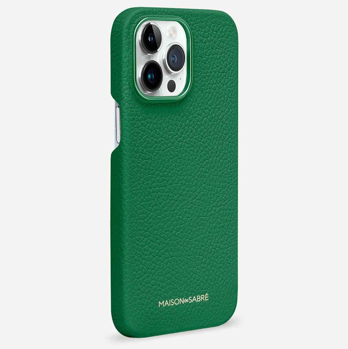レザーケース iPhone 14 Pro Case エメラルドグリーン | MAISON de SABRÉ