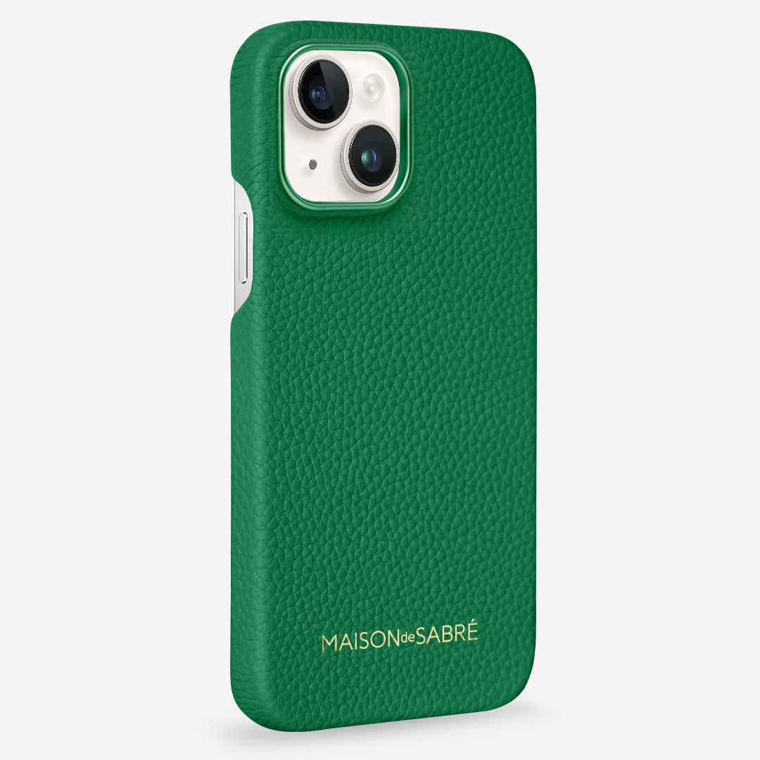 レザーケース iPhone 15 Case エメラルドグリーン | MAISON de SABRÉ