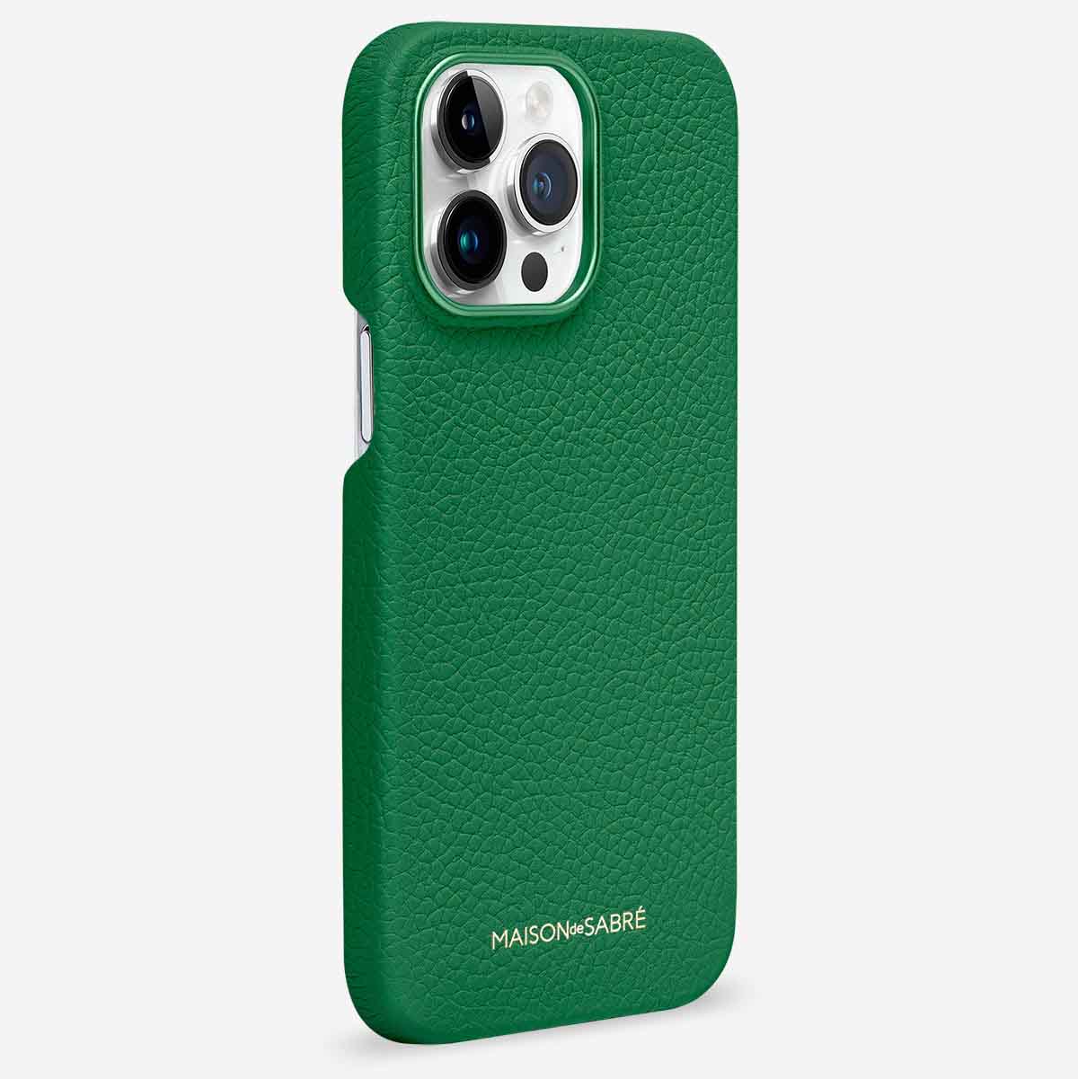 レザーケース iPhone 15 Pro Max Case エメラルドグリーン | MAISON de