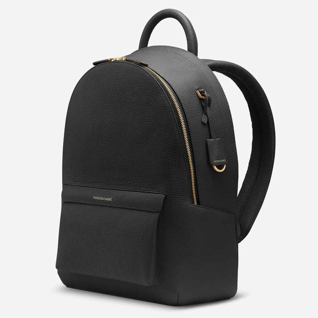 レザーバックパック Backpack ブラックキャビア | MAISON de SABRÉ