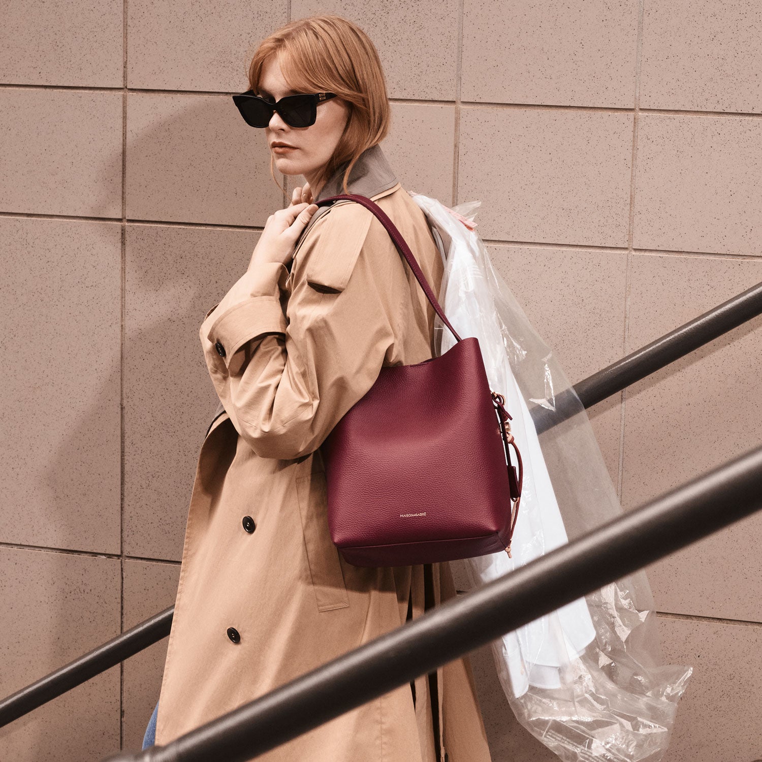 バケットトートバッグ Bucket Soft Tote プラムヌード | MAISON de SABRÉ