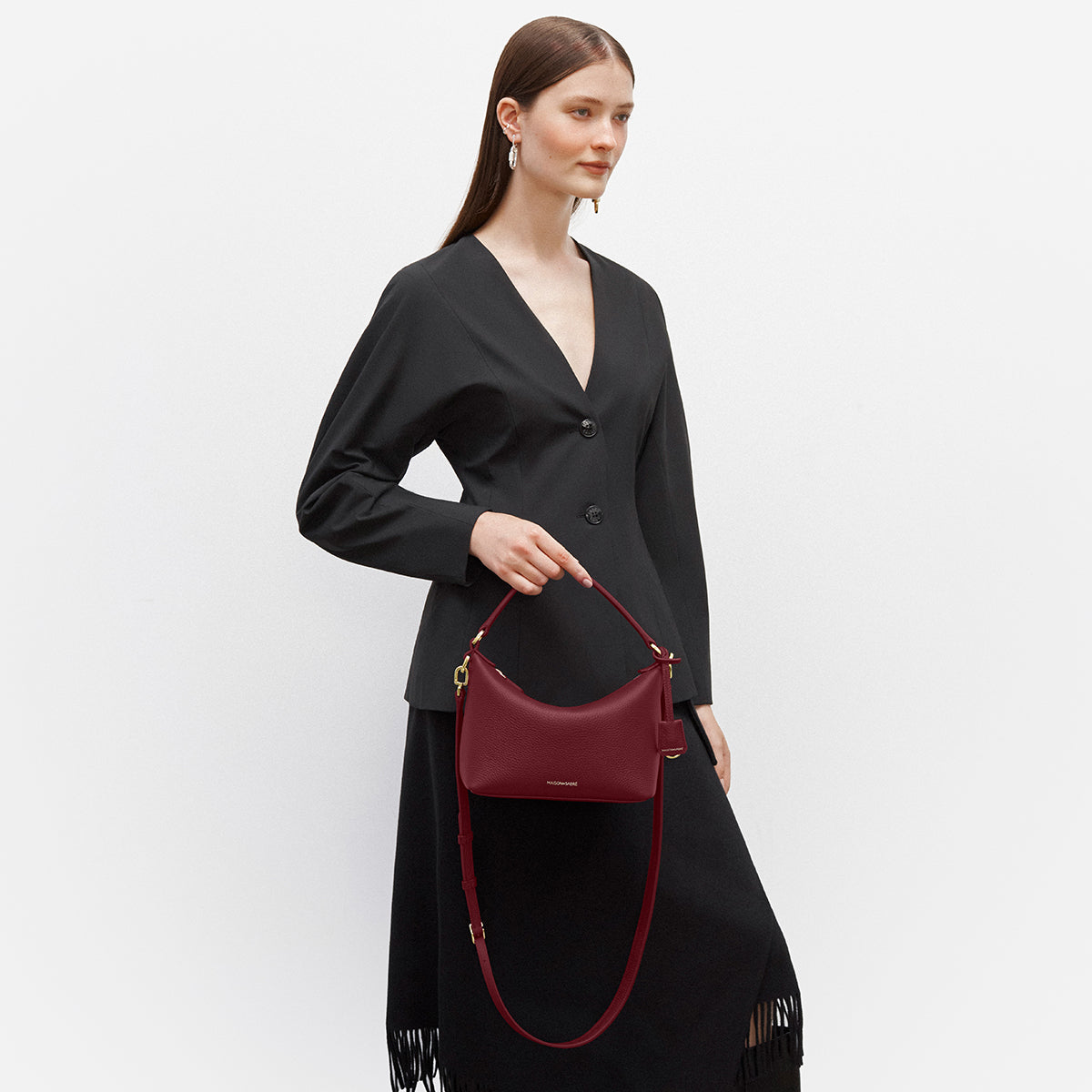 ホーボーバッグ Small Soft Hobo プラムレッド | MAISON de SABRÉ