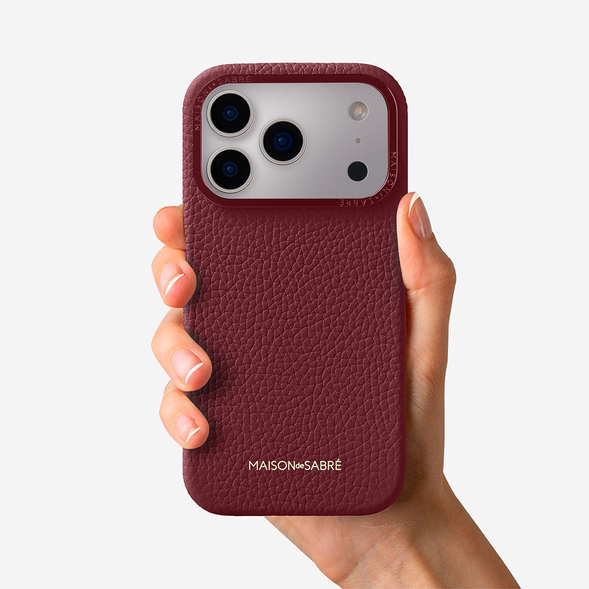 レザーケース iPhone 17 Pro Max Case プラムレッド | MAISON de SABRÉ