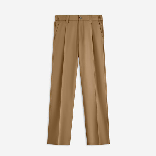 The Wide Leg Wool Pant - Camel