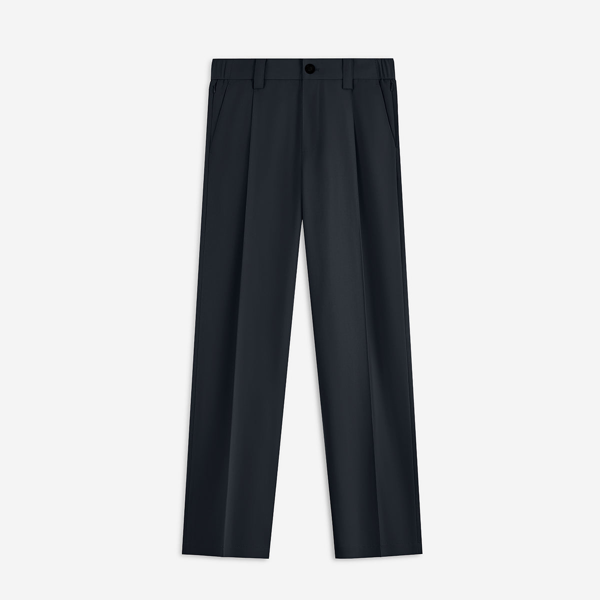 The Wide Leg Wool Pant - Charcoal