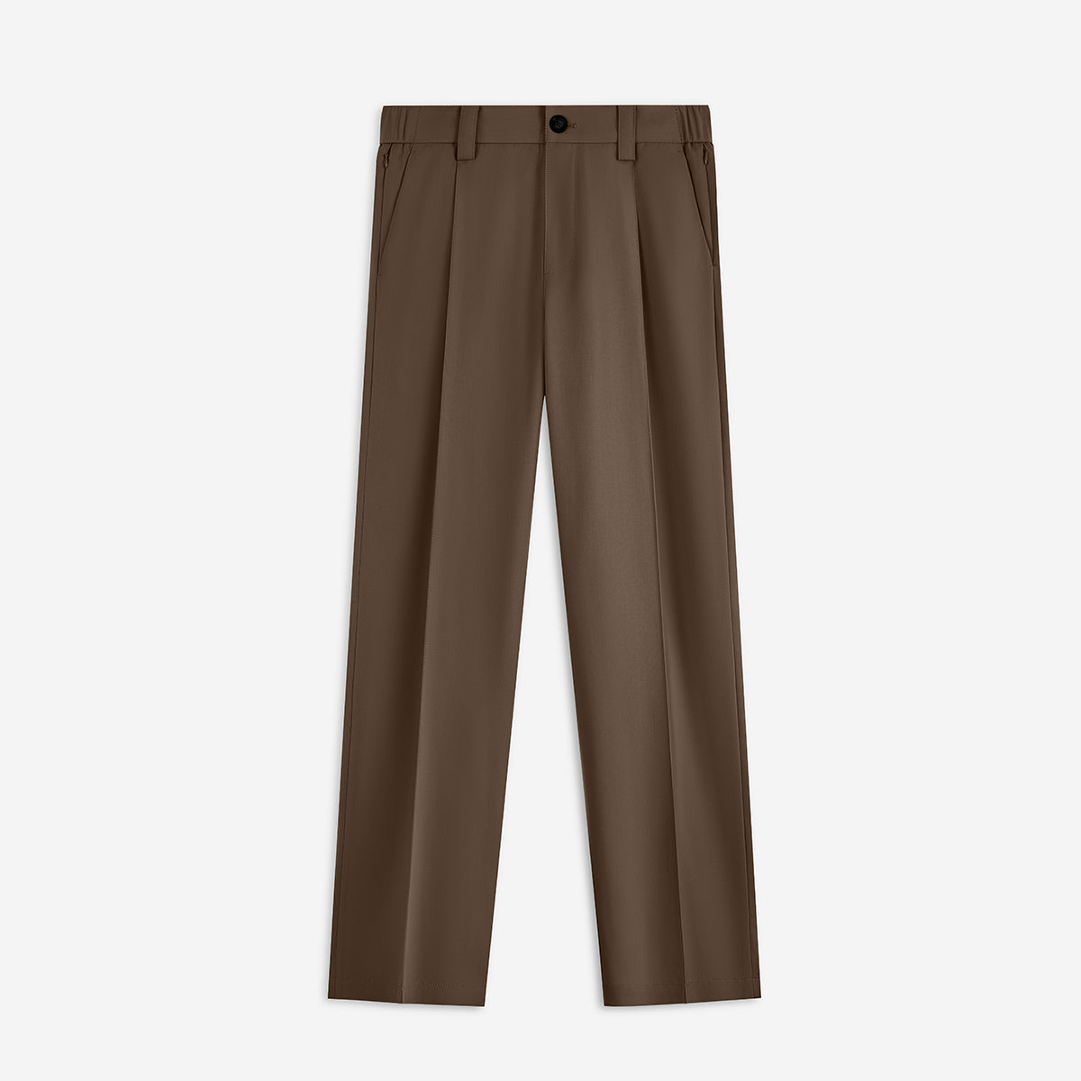 The Wide Leg Wool Pant - Mocha