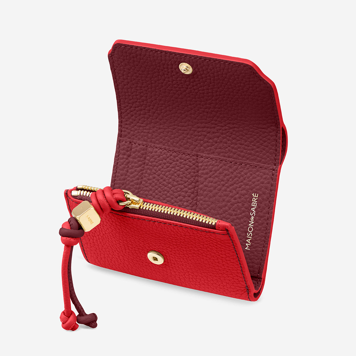 三つ折り財布 Trifold Wallet ポメグラネイトプラム | MAISON de SABRÉ