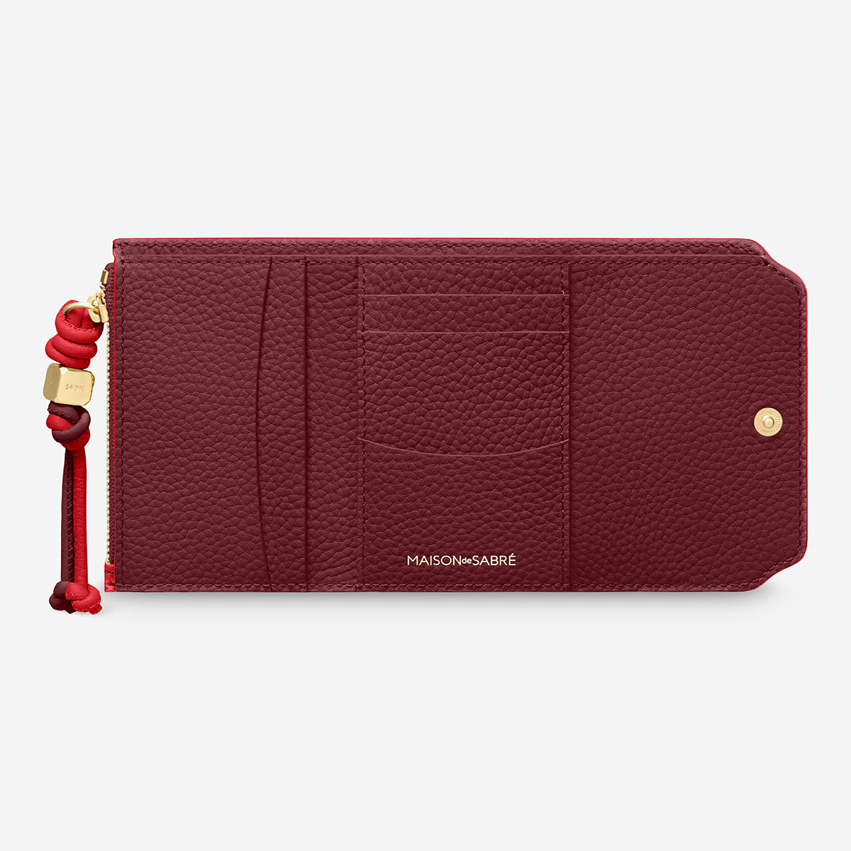 三つ折り財布 Trifold Wallet ポメグラネイトプラム | MAISON de SABRÉ