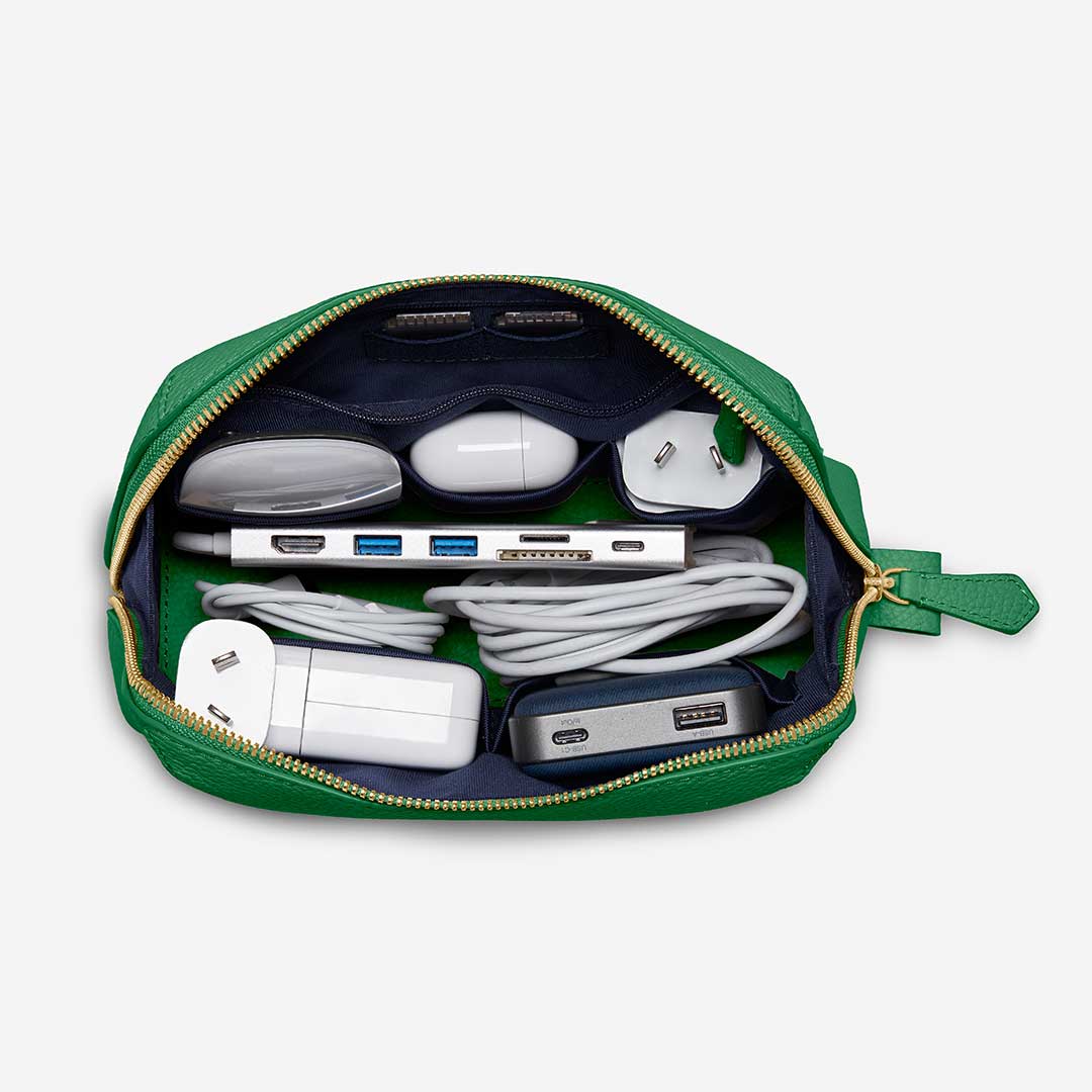 ガジェットポーチ Tech Pouch エメラルドグリーン | MAISON de SABRÉ