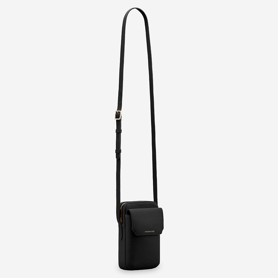 ジップスマホポーチ Zipped Phone Pouch ブラックキャビア | MAISON de