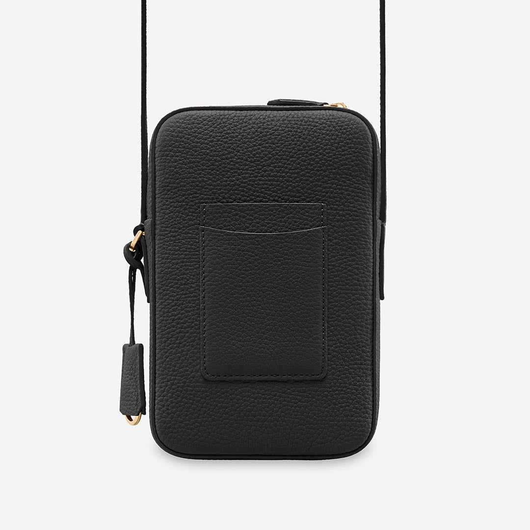 ジップスマホポーチ Zipped Phone Pouch ブラックキャビア | MAISON de