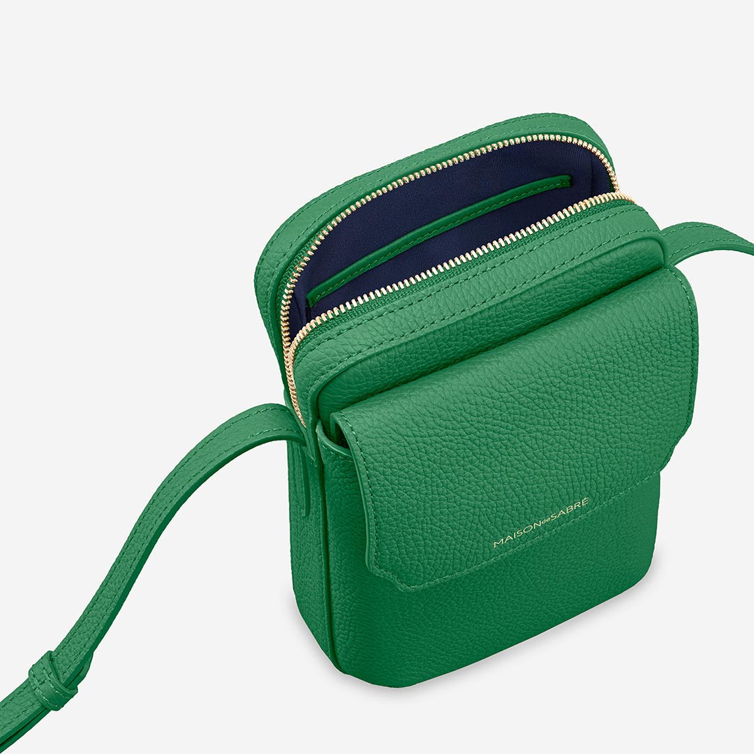 ジップスマホポーチ Zipped Phone Pouch エメラルドグリーン | MAISON