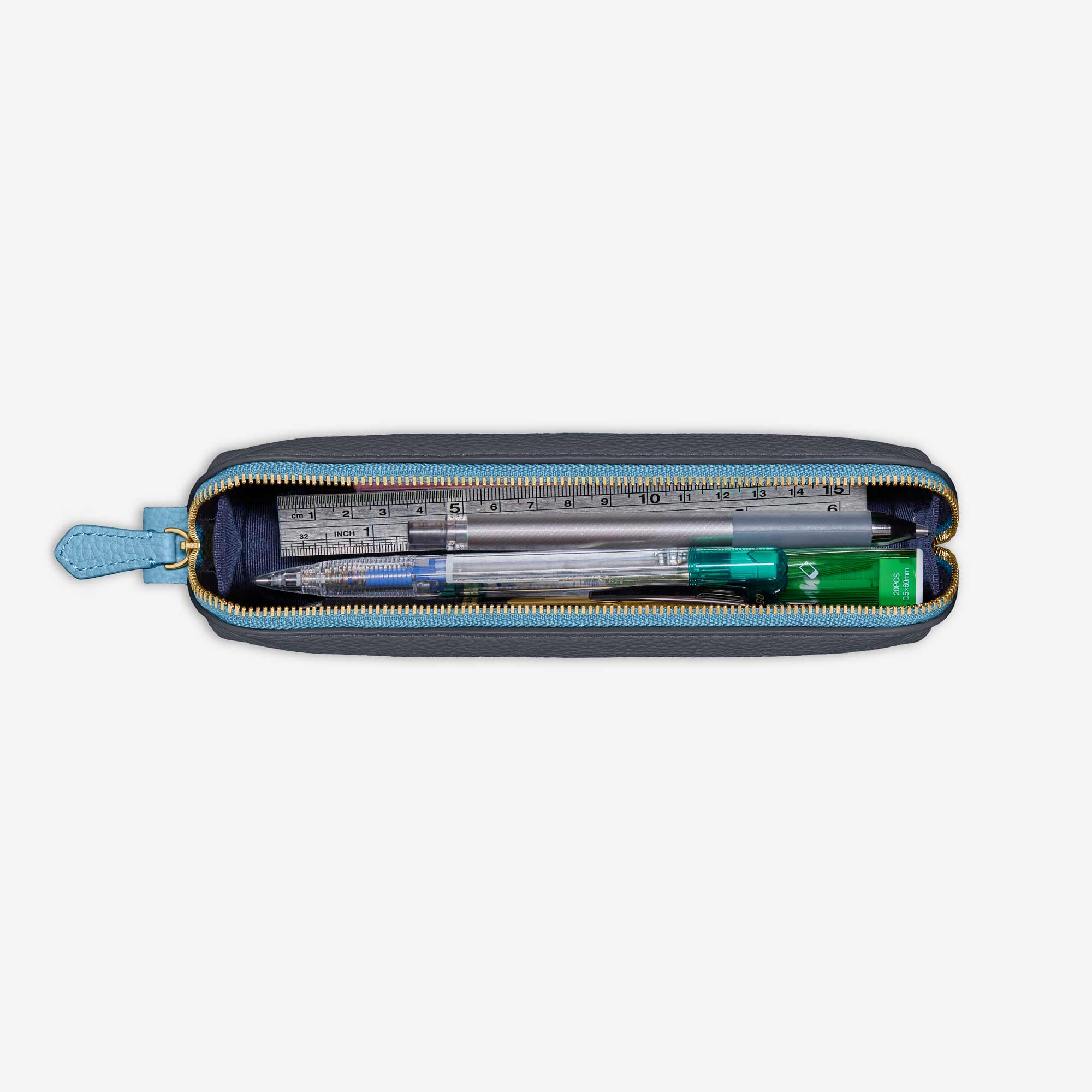 MAISON de SABRÉ グレー メゾンドサブレ　ペンケース　筆箱　レザー ペンケース Pencil Case グラファイトスカイ | MAISON de SABRÉ